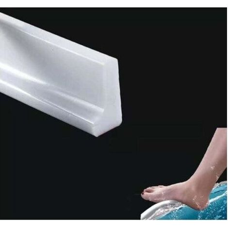 Barrière d'Eau en Silicone 2m pour Seuil de Douche Étanchéité Forme en L 3cm de Haut (1/4)
