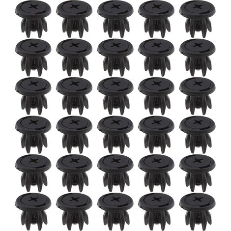 Lot de 30 Clips de Protection Contre Les éclaboussures de Roue intérieure de Voiture en Plastique Compatible 10MM Noir (1/5)