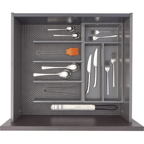 Ninka Besteckeinsatz mit Trenner Basis-Set 3 Tiefe 500/550mm, dunkelgrau