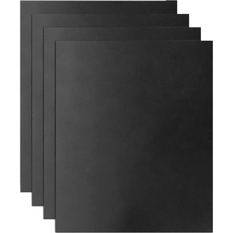 Tapis de cuisson pour barbecue - 40 x 50 cm - Noir - Fibre de verre - Accessoires de barbecue - Ustensiles de cuisine - Lot de 4 - Tapis de gril (1/5)