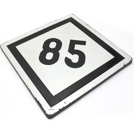 SpazioLuzio - SEÑAL 90x90cm Original Ferroviaria Fibra de Vidrio Tren Velocidad Limitada 85