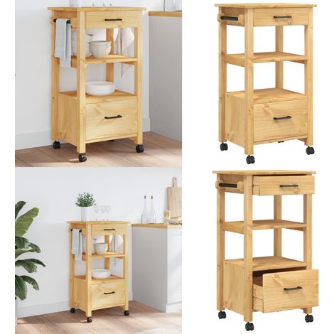 Chariot de cuisine MONZA 48x40x90 cm bois massif de pin - Chariot De Cuisine - Chariot À Légumes - Meuble De Rangement - Chariot Vintage - Chariot En Bois - Home & Living (1/5)