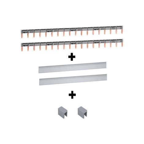 Legrand - Peigne d'alimentation protu00e9gu00e9 - Double - Ru00e9f. : 404928x2 + 404988x2 + 404989x2 (1/4)