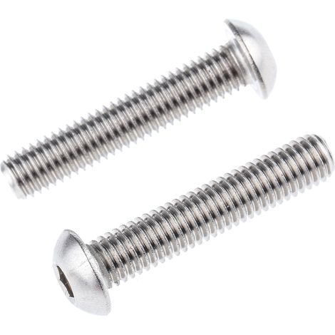 Vis à six pans creux, M8 x 40mm, tête Vis bombée à tête creuse hexagonale, en Acier Inoxydable ( Prix pour Sachet de 25 )