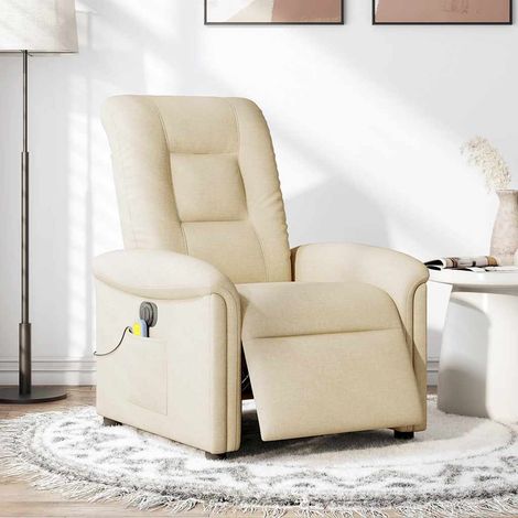 Maison Exclusive - Massagesessel Elektrisch Creme Stoff