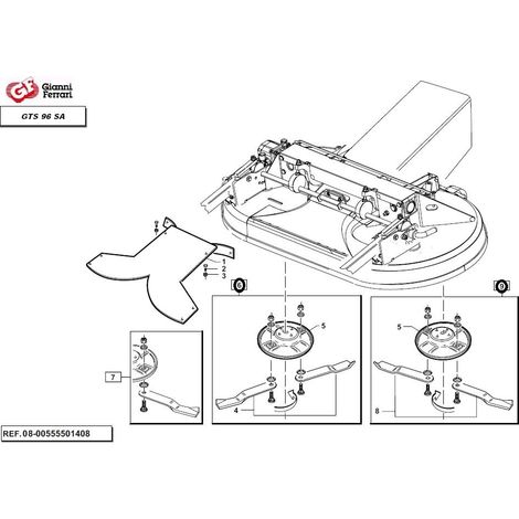 Kit disco destro mulching premontato + disco sinistro mulching premontato