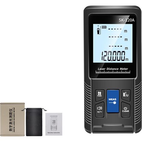 Télémètre laser intelligent, portée 40 m, 50 m, 70 m, 100 m, 120 m, ruban à mesurer