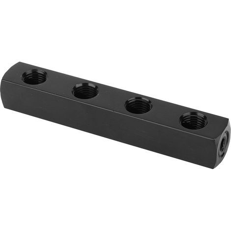 SUS304 Pneumatikschlauch-Verteilerblock-Splitter 1/4 Zoll BSPP-Gewinde Schwarz 4-Wege (1/5)
