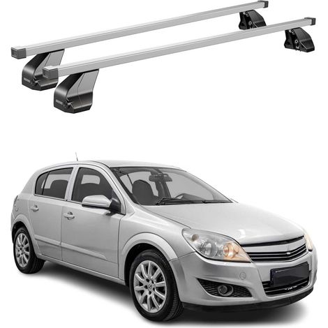 OMAC Dachträger Querträger Stahl für Opel Astra H 2004-2010 – Abschließbar – City-Crash-getestet – DIN 75302:2019 – ISO/PAS 11154:2006 – Max. 75 kg Silber (1/5)