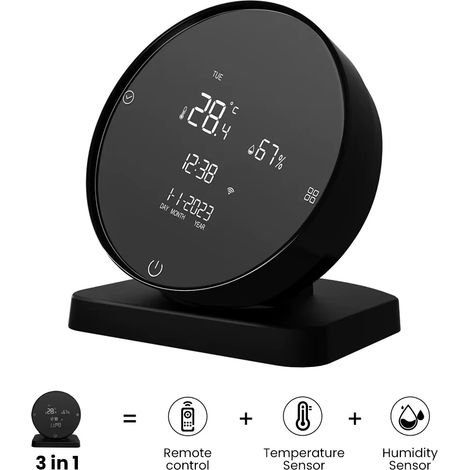 Intelligenter WLAN-Temperatur- und Feuchtigkeitssensor mit Infrarot-Fernbedienung zur Fernüberwachung von Temperatur und Luftfeuchtigkeit. (1/5)