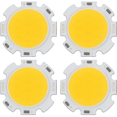 ampoules LED COB rondes de 5 W, ultra-lumineuses, blanc chaud, 15-17 V CC (1/5)