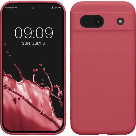 Housse Compatible avec Google Pixel 8a Coque - Housse de téléphone en TPU avec Protection Appareil Photo - Rose foncé (1/5)