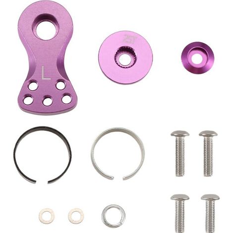 Brazo de servo metálico ajustable 25T para -4 Axial SCX10 1/10 Coches RC, helicópteros, barcos, piezas de mejora, L,B