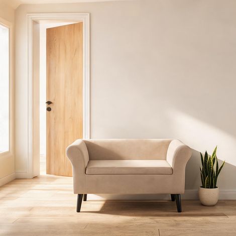 Pouf beige en polyester 111,5 x 41 x 65 cm (1/5)