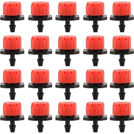 100PCS Goutteurs Irrigation Goutte à Goutte dripper, Buses de Gicleurs Émetteur Jardin, Arrosage Goutte à Goutte Automatique 360° Réglable pour Plante Serre Pelouse DIY (1/4)