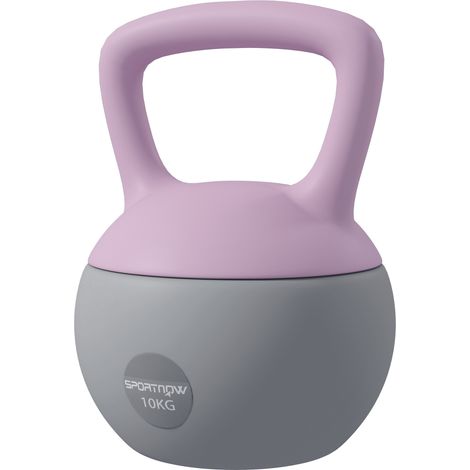10KG Soft Kettlebell, Kettlebell with Non--Slip Handle for Home Gym, Weight Lifting, Strength Training, Purple/Grey (1/5)