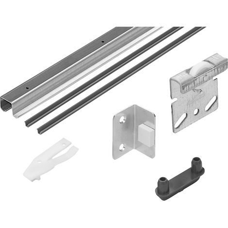 Hettich Komplettset, SlideLine 2, für 2 Türen, Komplettsatz, Schiebetürsystem, Schiebetürbeschlag (1/4)