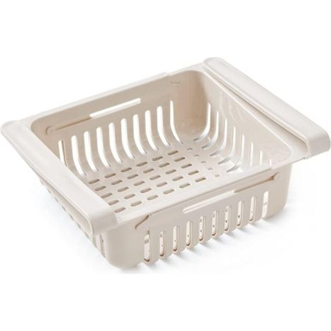 Égouttoir, panier de rangement de cuisine, paniers de rangement réglables, de cuisine, organiseur de tiroir coulissant pour réfrigérateur, kaki (1/5)