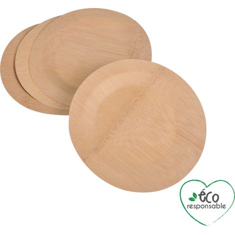 Set de 4 assiettes plates en bambou (1/2)