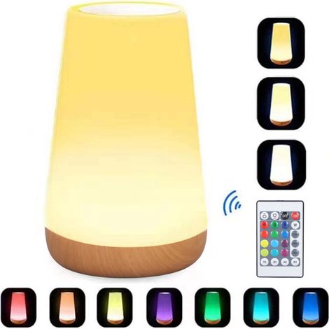 Tragbare RGB-Tischleuchte mit berührungsempfindlicher Umgebungsbeleuchtung, sensorgesteuert, ideal für Schlafzimmer, Büro oder Flur, USB-Ladefunktion. (1/5)