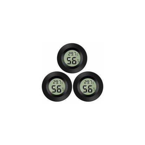 Confezione da 3 igrometri/termometri digitali LCD per umidificatori, deumidificatori, serre, scantinati e camerette per bambini - Crezuo