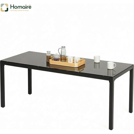 Esstisch aus schwarzem Aluminium 180 x 80 x 72 cm HOMAIRE (1/5)