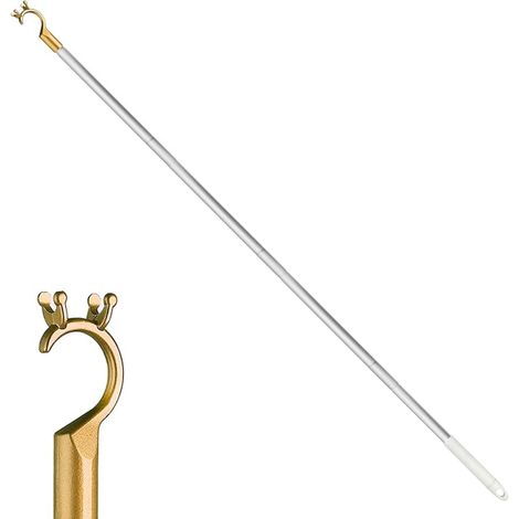 Barre à ouvrir pour fenêtre de toit - Tige avec crochets, barre d'ouverture de fenêtre - Barre avec crochet pour tirer - Extension de poignée de fenêtre pour store - 115 cm (1/3)