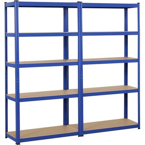 Homevive Set de 2 Estantería Metálica Estante Industrial Estante Almacenamiento 180 X 90 x 40 cm Carga 875 KG 5 Baldas Azul (1/5)