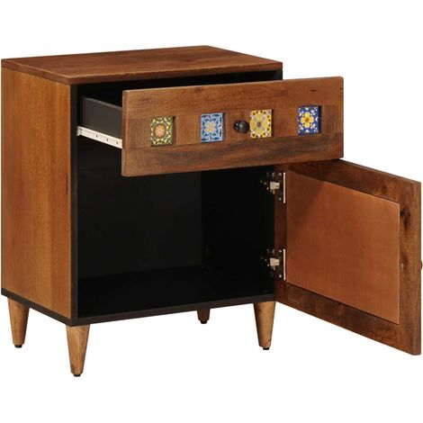 Cabinet de chevet Marron 50 x 33 x 60 cm Bois de mangue massif (1/5)