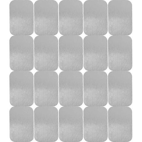 20 Stück Handyhalterungen aus Eisenplatten, universelle Metallplatten für magnetische Handys-6.5X4.5CM-Silver (1/2)