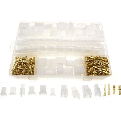 580pcs 2.8mm 2/3/4/6/9 Pin Wire Terminal Connector Combo Kit with Female and Male Mounting Hook Terminal Housings for Motorcycle/Bicycle/Car/Boat (1/5)