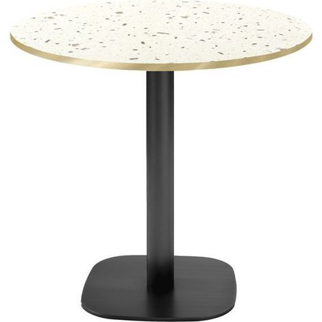 Table ronde Ø 70 cm - modèle Round terrazzo cassata chants laiton