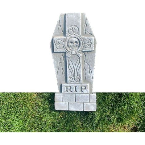 Pierre tombale de cimetière d'Halloween Décoration de pierre tombale RIP Pile de métal Décoration de cour d'Halloween