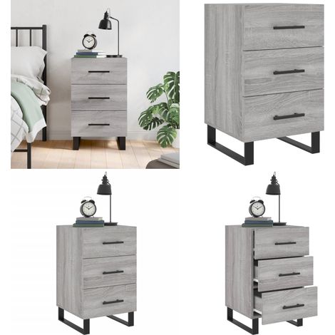 Nachttisch Grau Sonoma 40x40x66 cm Holzwerkstoff - Holzwerkstoff - Nachttisch mit Schubladen (1/5)