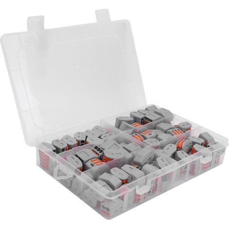 Connecteurs rapides PCT212/213/215 (lot de 100) avec bornes à bouton-poussoir, double protection en bulle, pour câblage électrique (1/5)