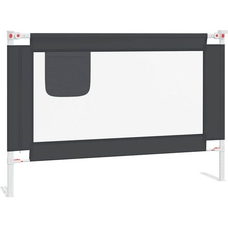 Barrière de sécurité de lit d'enfant Gris foncé 100x25 cm Tissu (1/5)