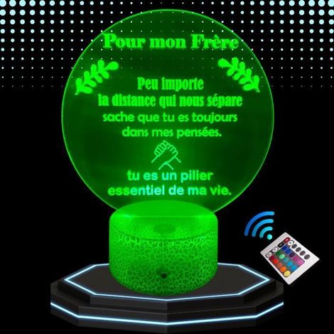 Lampe de Chevet 3D LED - Fabriquée en France - Multicolore - Tactile - Télécommande - Décorative (1/5)