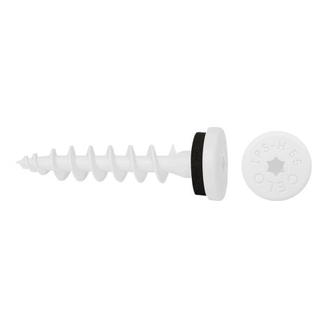 Vis cheville pour isolant IPS-H - Ø 3.5 x 55 mm - Blanc signal - Boite de 50 - CELO - 9155IPSH