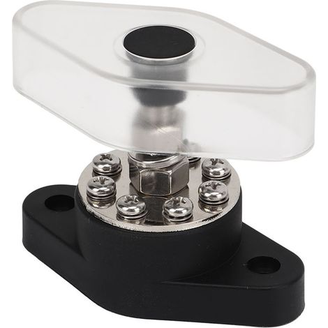 Bloc de distribution électrique 3/8 po 180 A, borne de jonction à 8+1 points avec couvercle transparent (1/5)