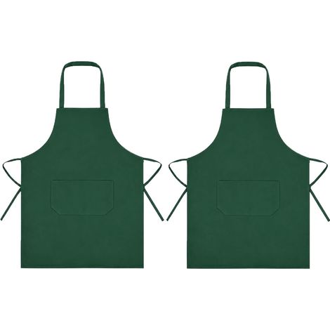 2 Pièces Tablier de cuisine grande taille, tablier avec 2 poches imperméable pour homme femme, accessoire pour cuisiner barbecue jardinage ménage serveur (1/5)