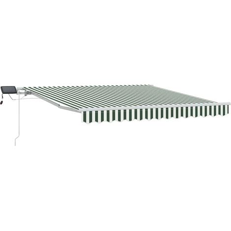 Maison Exclusive - Tenda Retrattile Verde e Bianco 300 x 250 cm Tessuto e acciaio