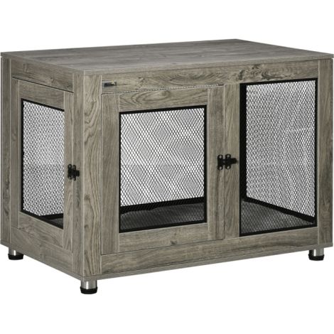 Large 2-in-1 Dog Cage and Side Table with Two Doors and Cushion for Ultimate Pet Comfort and Style (1/5)
