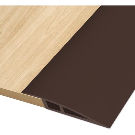 3M5CM Barre de Seuil Adhesive, Seuil de Porte Adhesif PVC, Barre de Seuil Rattrapage de Niveau pour Hauteur du Seuil 5mm 10mm, Rampe de Seuil Bandes de Transition Sol (Café) (1/5)
