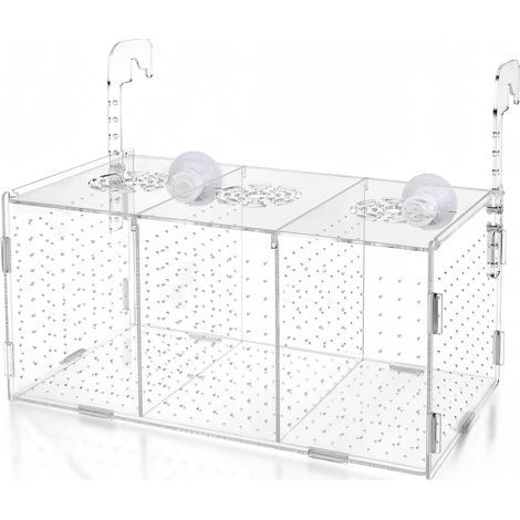 Acrylic Breeding Box, Transparent, 30x15x15cm, For Aquarium, Fish, Shrimp (1/5)
