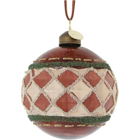 Esfera decorativa Geometrical de vidrio marrón 8 cm