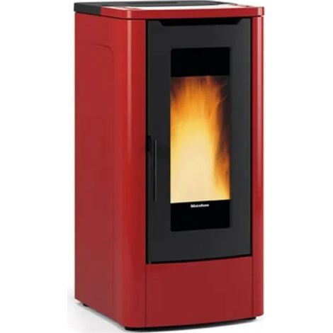 Extraflame 1295250 Teorema Plus 5.0 Evo Stufa a pellet canalizzata 12 kW 344 mc Classe A+ 27 Kg serbatoio colore Bordeaux