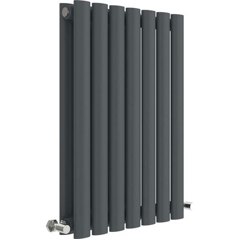 Hudson Reed Revive Double Designer Horizontal Radiator 600mm H x 412mm W - Anthracite