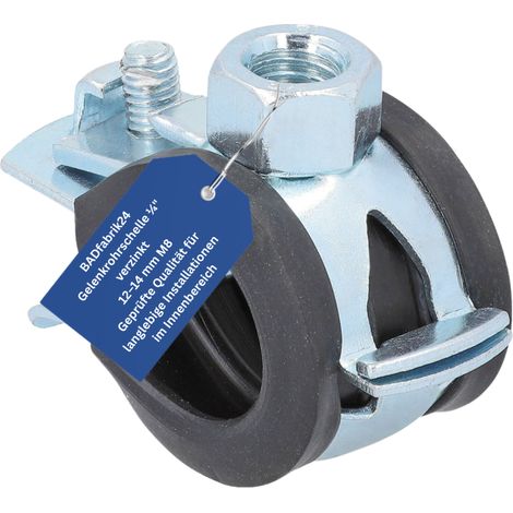 BADfabrik24 Gelenkrohrschelle verzinkt 1/4", 12 - 14mm M8
