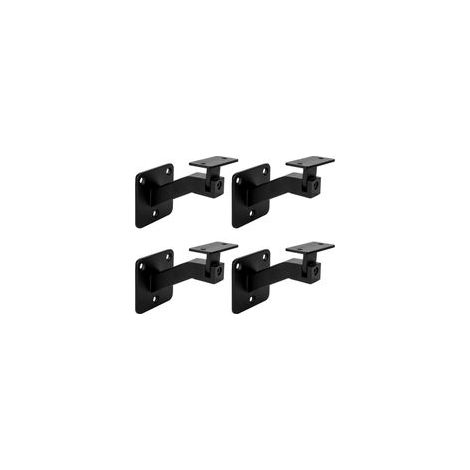 Supports de Main Courante Carré 4 Pièces Noires, Fixation Murale en Fer, Idéal pour Escalier avec Angle Variable