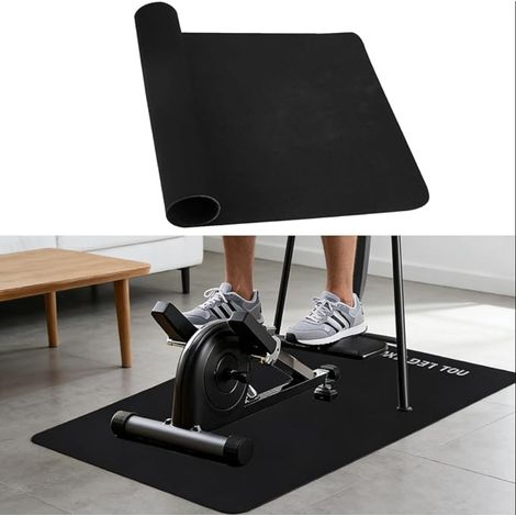 Tapis de Sport Fitness, 60 x 40cm Tapis de Sol Anti-Dérapant et Anti-Bruit Home Trainer, Tapis de Protection de Sol Élliptique, Pedaltrainer, Vélo d'Appartement (1/5)